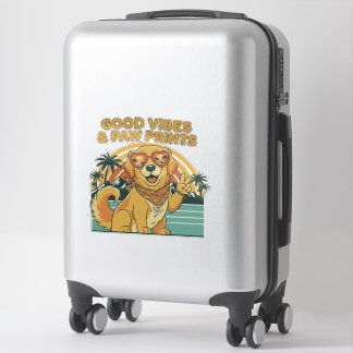 Retro Groovy Golden Retriever Hund Frieden & Liebe Aufkleber