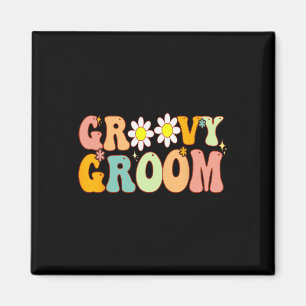 Retro Groovy Groom Dusche Party Brautmädchen Hochz Magnet