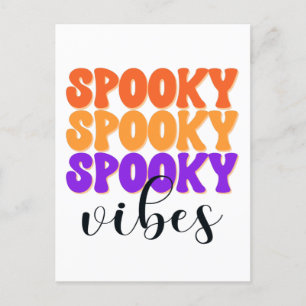 Retro Groovy Gruselige Vibes Vintage Halloween Postkarte