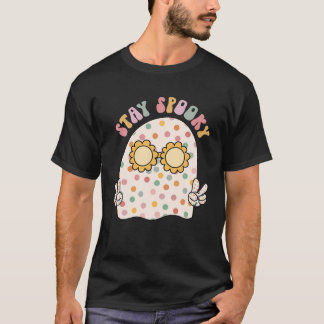 Retro Groovy Halloween Bleibe Spooky Niedlich Ghos T-Shirt