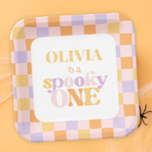 Retro Groovy Halloween erster Geburtstag