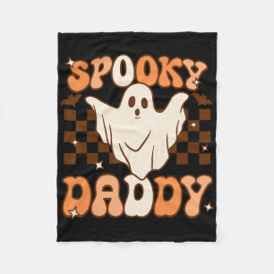 Retro Groovy Halloween Ghost Spooky Daddy Costume Fleecedecke