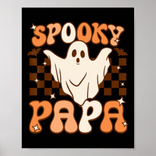 Retro Groovy Halloween Ghost Spooky Papa Kostüm Poster
