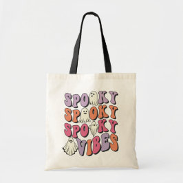 Retro Groovy Halloween Ghost Spooky Vibes Tote Bag Tragetasche