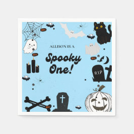 Retro Groovy Halloween leckte einen ersten Geburts Serviette