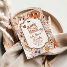 Retro Groovy Halloween Little Boo Baby Dusche