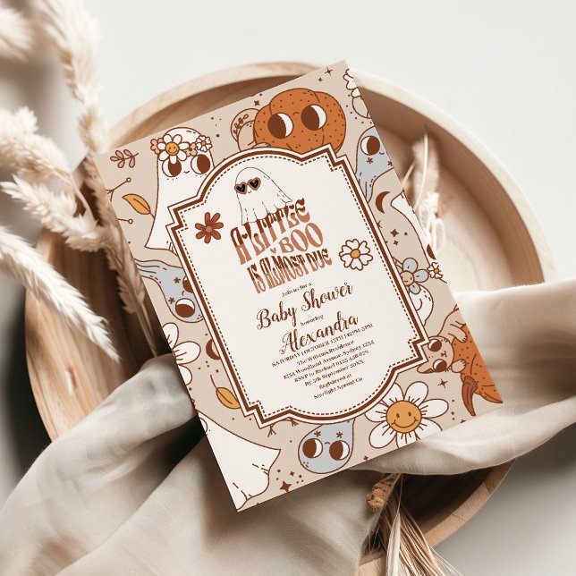 Retro Groovy Halloween Little Boo Baby Dusche Einladung (Von Creator hochgeladen)