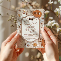 Retro Groovy Halloween Little Boo Raffle Diapper