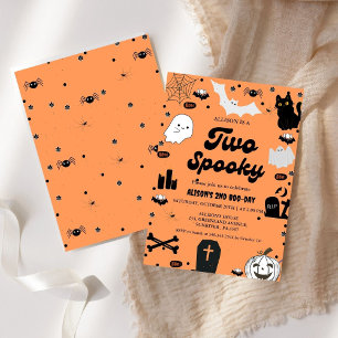 Retro Groovy Halloween Zwei Spooky 2. Geburtstag Einladung