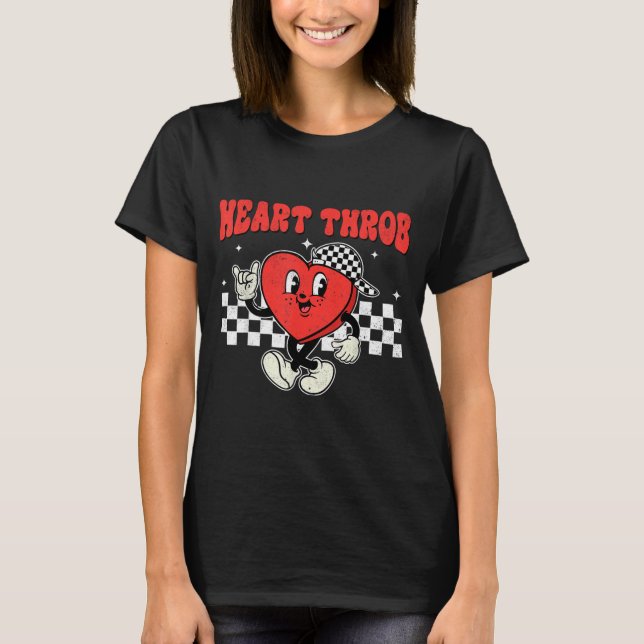 Retro Groovy Heart Throb Valentines Day Toddlers B T-Shirt (Vorderseite)