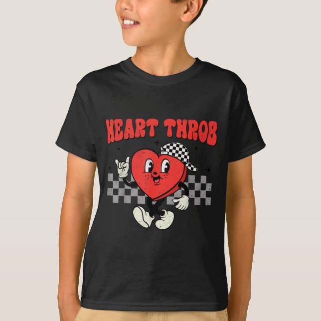 Retro Groovy Heart Throb Valentines Day Toddlers B T-Shirt (Vorderseite)