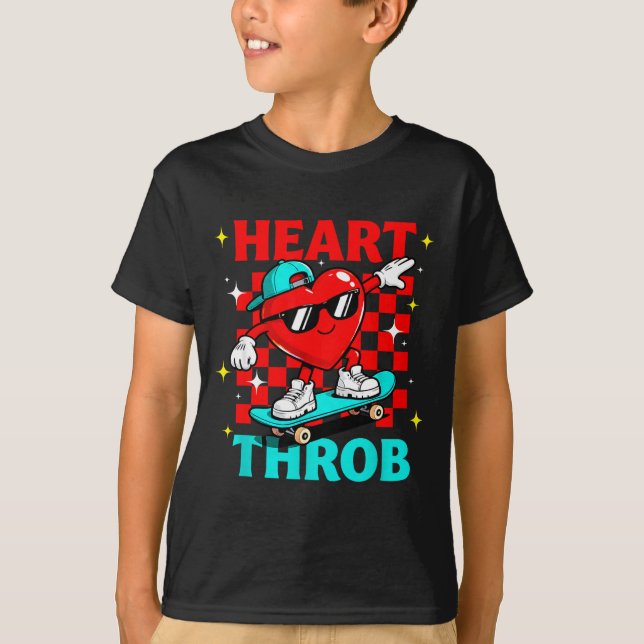Retro Groovy Heart Throb Valentines Day Toddlers B T-Shirt (Vorderseite)