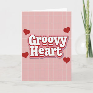 Retro Groovy Herz Liebeskarte Karte