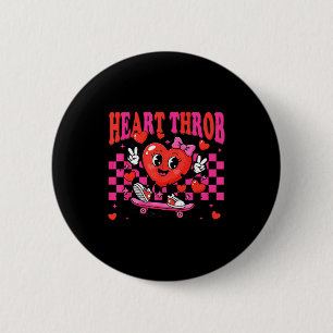 Retro Groovy Herzklopfen Valentinstag Kleinkinder  Button