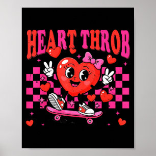 Retro Groovy Herzklopfen Valentinstag Kleinkinder  Poster