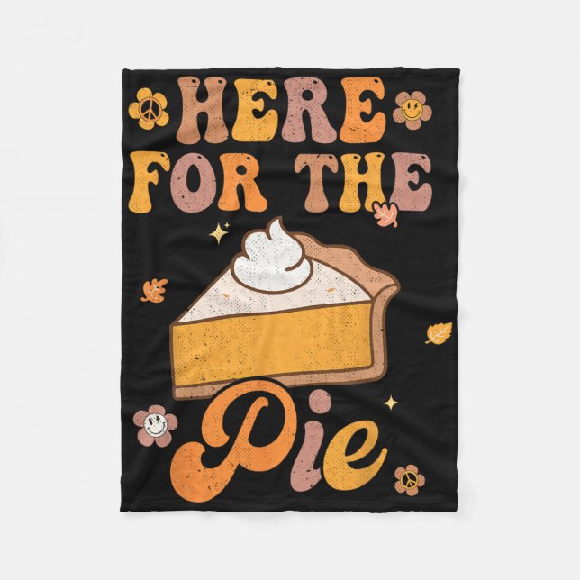 Retro Groovy hier für den Kuchen Erntedank Pumpkin Fleecedecke (Vorderseite)