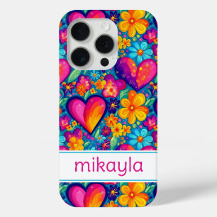 Retro Groovy Hippie Blumen Herzen Personalisiert Case-Mate iPhone Hülle