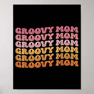 Retro groovy Hippie-Mutter passende Familie Mutter Poster