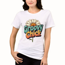 Retro Groovy Huhn Ostern Gänseblümchen Flower Powe