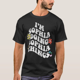 Retro Groovy Ich bin Sophia und mache Sophia-Dinge T-Shirt