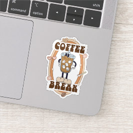 Retro Groovy Kaffeepause Aufkleber