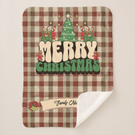 Retro Groovy - Karierter Familienname Sherpadecke