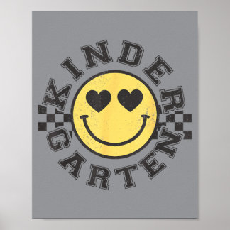 Retro Groovy Kindergarten Rückkehr zur Schule Lehr Poster