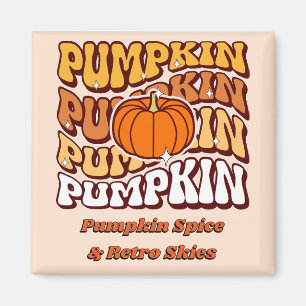 Retro Groovy Kürbis Herbstsaison Vintage Herbst Magnet