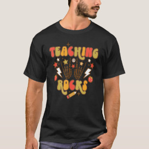 Retro Groovy lehren Rocks Skelett zurück T-Shirt