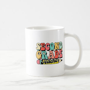 Retro Groovy Lehrer der zweiten Klasse erster Tag Kaffeetasse