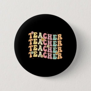 Retro Groovy Lehrer inspirierende farbige Ck to Button