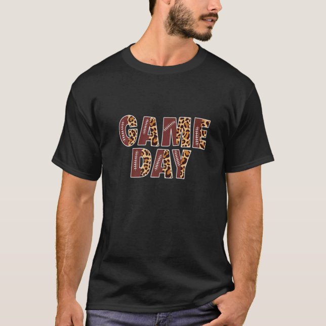 Retro Groovy Leopard Game Day Vibes Family Matchin T-Shirt (Vorderseite)