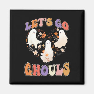 Retro Groovy Let's Go Ghouls Fun Halloween Paare Magnet
