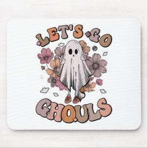 Retro Groovy Let's Go Ghouls Ghost 70er Hippie Hal Mousepad