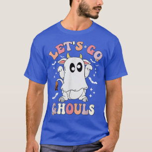 Retro Groovy Let's Go Ghouls Halloween Ghost Kuh C T-Shirt