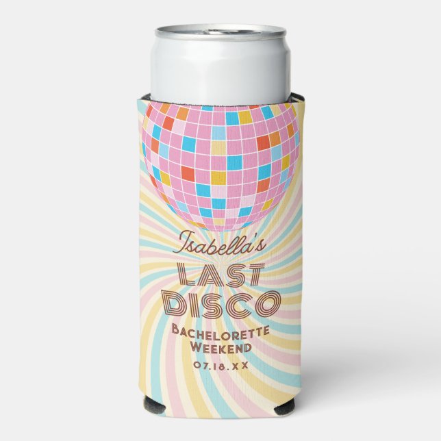 Retro Groovy Letzte Disco Junggeselinnen-Abschied Selters Dosenkühler (Seltzer Vorderseite)
