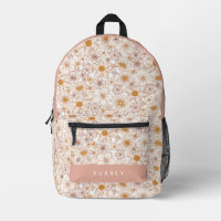 Retro Groovy Light Pink Floral Girl