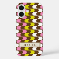 Retro Groovy Limon rosa braun Abstrakte Kunst