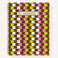 Retro Groovy Limon rosa braun Abstrakte Kunst