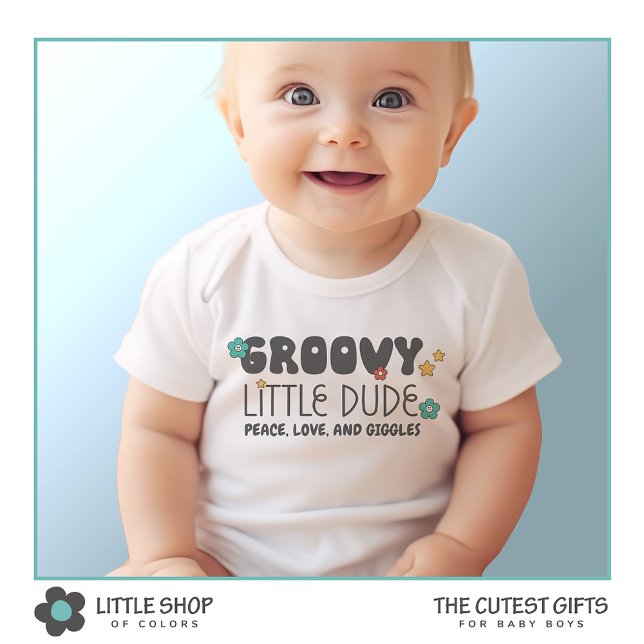 Retro Groovy Little Typ Boy Baby Strampler (Von Creator hochgeladen)