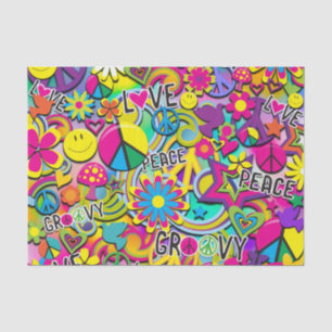 Retro Groovy Lustige 60er Jahre Sixties Liebes Geb Seidenpapier