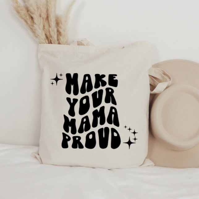 Retro Groovy macht Ihre Mama Proud Tote Tasche (Von Creator hochgeladen)