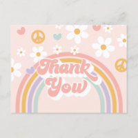 Retro Groovy Mädchen Regenbogen-Geburtstag