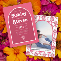 Retro Groovy magenta und rosa 70er inspiriert Hoch