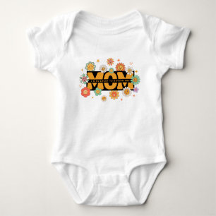 Retro Groovy Mama Blumen - Design für Kleinkinder  Baby Strampler