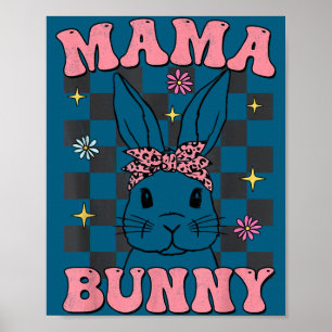 Retro groovy Mama-Häschen passende Familie Ostern  Poster