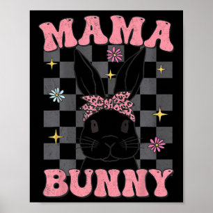 Retro Groovy Mama Hase passende Familie Ostern Mut Poster