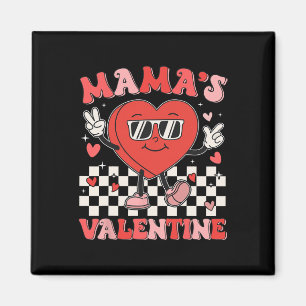 Retro Groovy Mama ist mein Valentinstag Süßes Herz Magnet