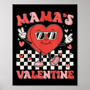 Retro Groovy Mama ist meine Niedliche Herzjunge Poster