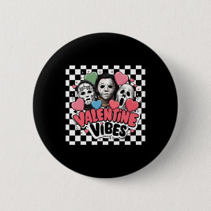 Retro Groovy Maske Valentinstags-Vibes Horror Char Button